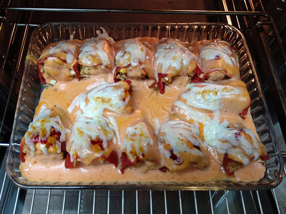 Piquillos gratinados.