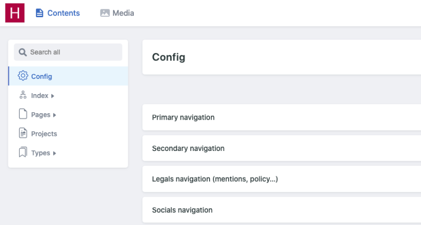 screenshot of Hugolify admin