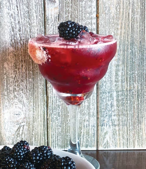 This month's Fresh Margarita: Fresh Blackberry!