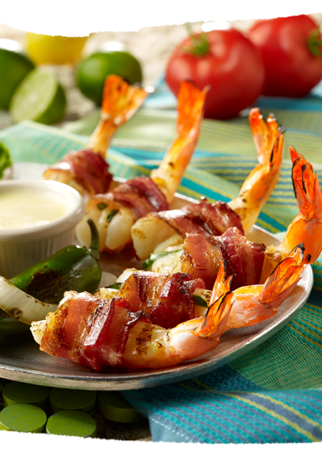 Bacon Wrapped Camarones: For those who like bacon & a little kick.