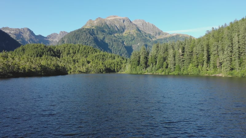 Aerial view of Beaver Lake, Tongass National Forest, Baranof Island