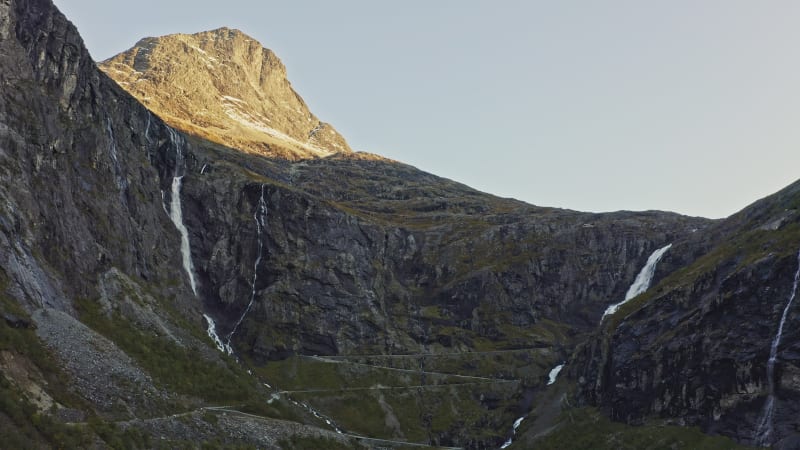 Stunning mountain pass through Trollstiegen in Norway.