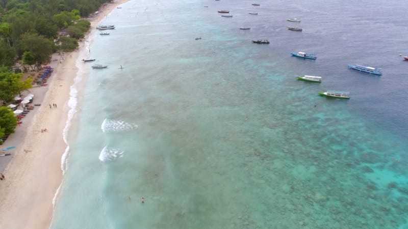 Aerial view of transparent coastline.