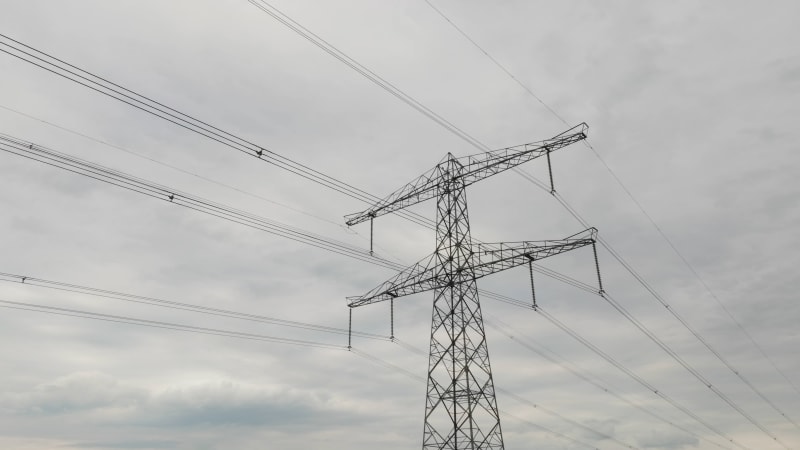 Aerial View of Power Lines in the Netherlands