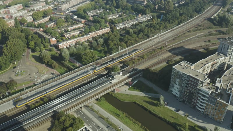 Departure of a Train from Diemen Zuid Station, Netherlands