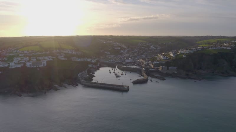 Mevagissey Harbour in Cornwall UK, A Picturesque Seaside Town From the Air