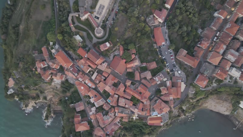Aerial view of Agropoli old town, Campania, Salerno, Italy.