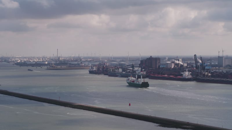 The Port of Rotterdam: A Wide View of the Harbor and Ships