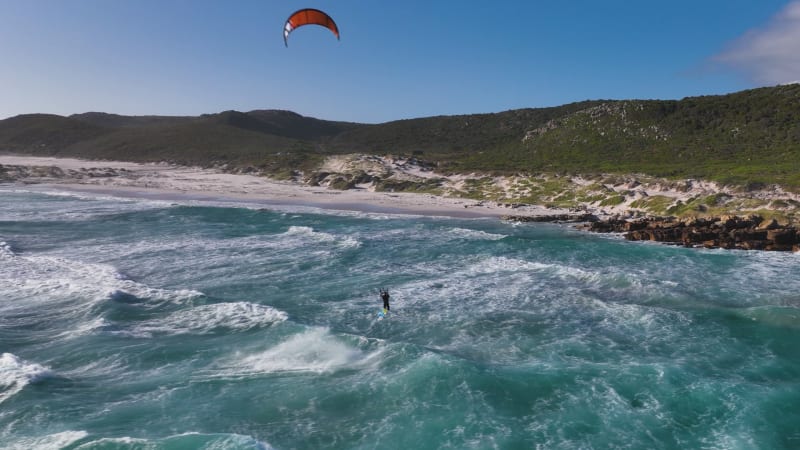 Kitesurfing at Cape Point National Park, Cape Town