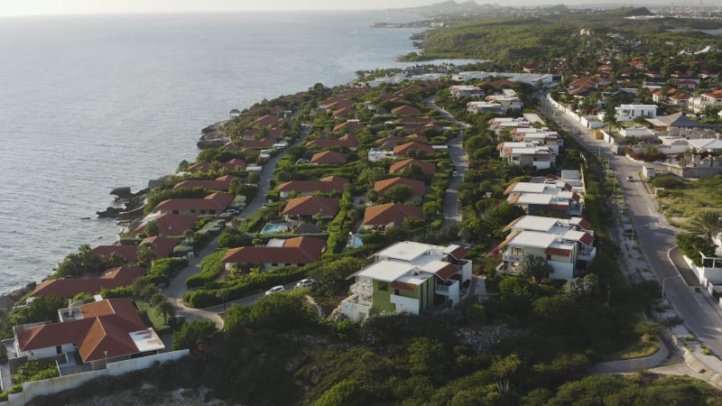Sunset Aerial View of Jan Thiel Villa Park, Curacao