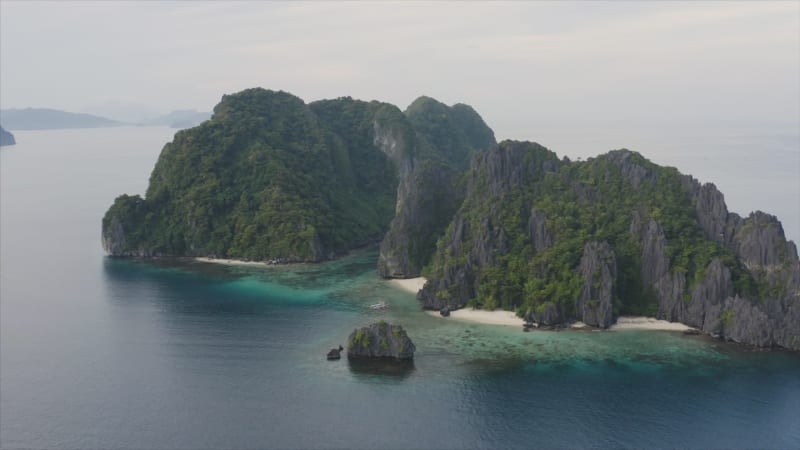 Aerial view of an island in El Nido, Palawan.