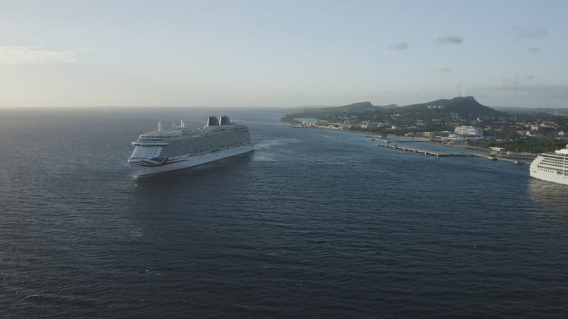 Cruise Ship Departing from Willemstad Port, Curacao