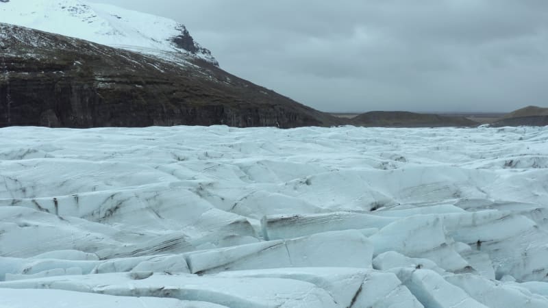 A Huge Glacier in Iceland During the Winter a Popular Tourist Attraction