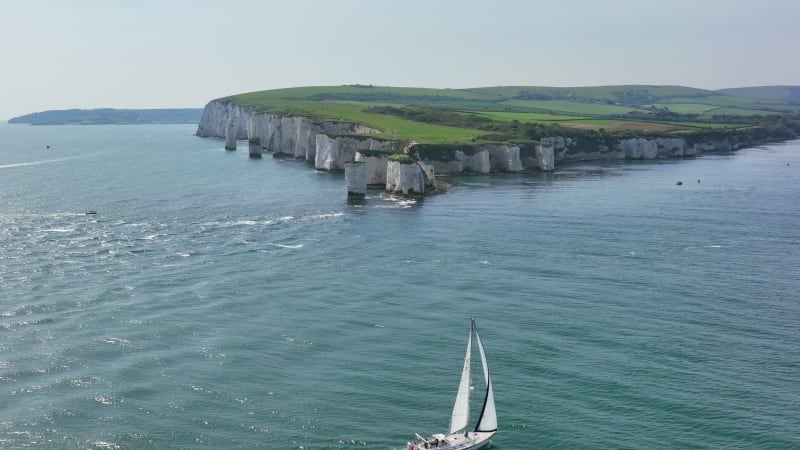 Old Harry Rocks a Chalk Cliff Formation Eroded by the Sea