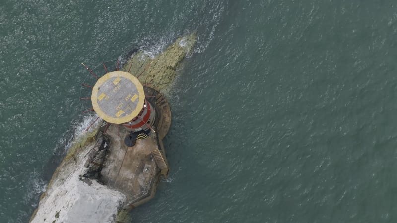 Lighthouse Sat at the End of The Needles a Natural Chalk Coastal Feature