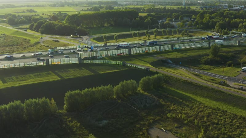 Rush hour traffic of Dutch highway road