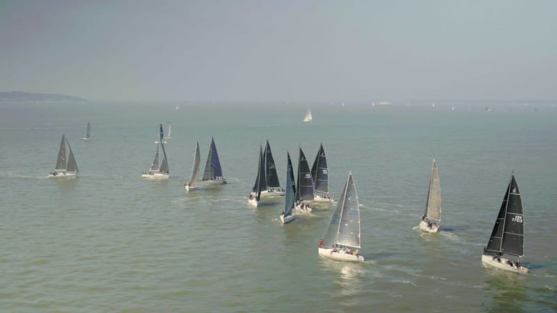 Yachts Competing in a Fast 40 Sailing Race