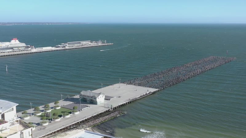 Princes Pier in Port Melbourne Australia Seen From the Air