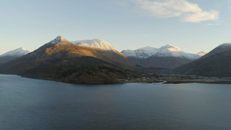 Aerial View of Glencoe Valley and Loch in Scotland