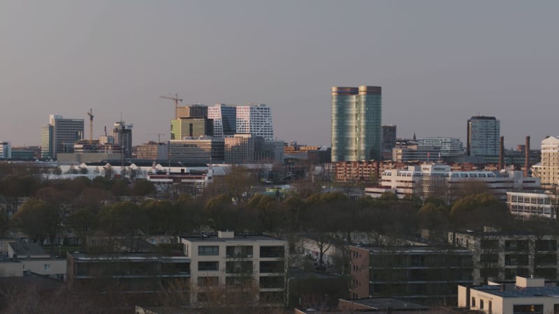 Aerial View of Utrecht Centre and Business District in the Netherlands