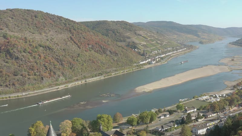 Castle Overlooking the Town of Bacharach on the Shores of the Rhine in Germany