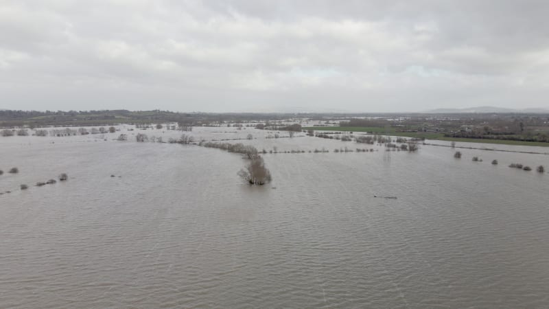 Flooding in the UK Showing Large Areas of the Countryside Flooded in the Winter