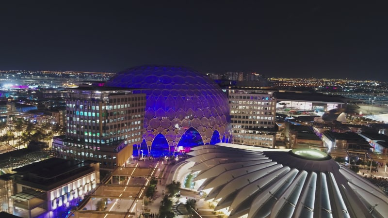 Aerial view of Dubai Expo 2020, United Arab Emirates.