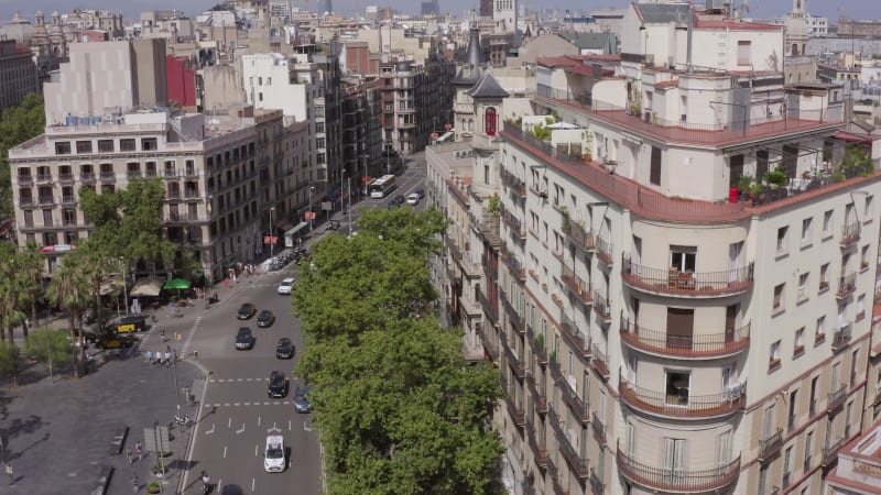 Typical Streets and City Views of Barcelona City in Spain