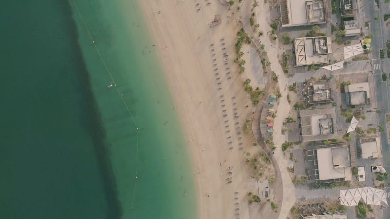 Aerial view above of Jumeirah public beach.