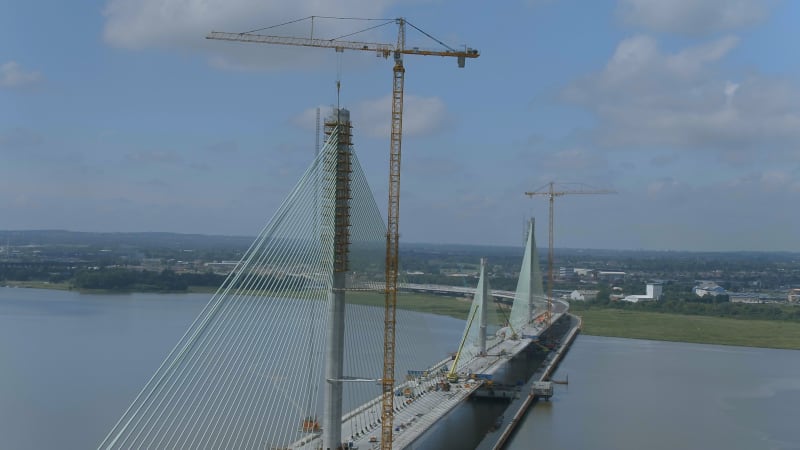 Cable Stayed Bridge in the Late Construction Phase