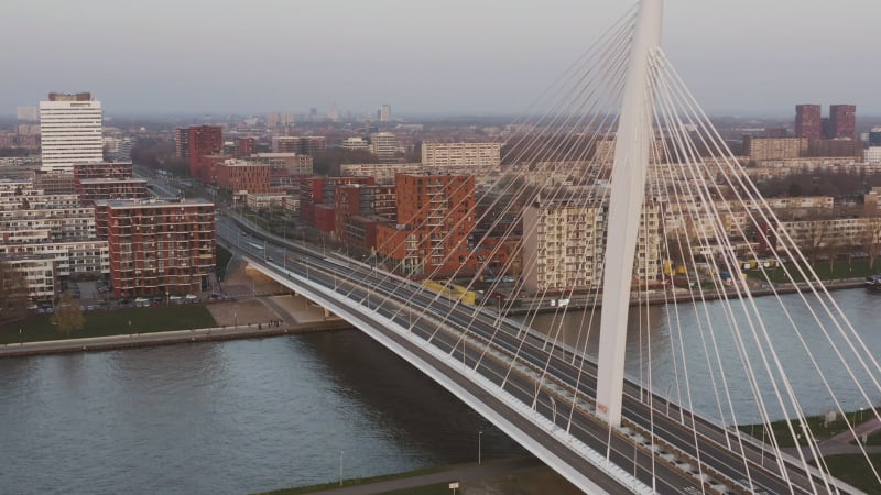 Aerial Shot of Prinsclaus Bridge in Utrecht, Netherlands