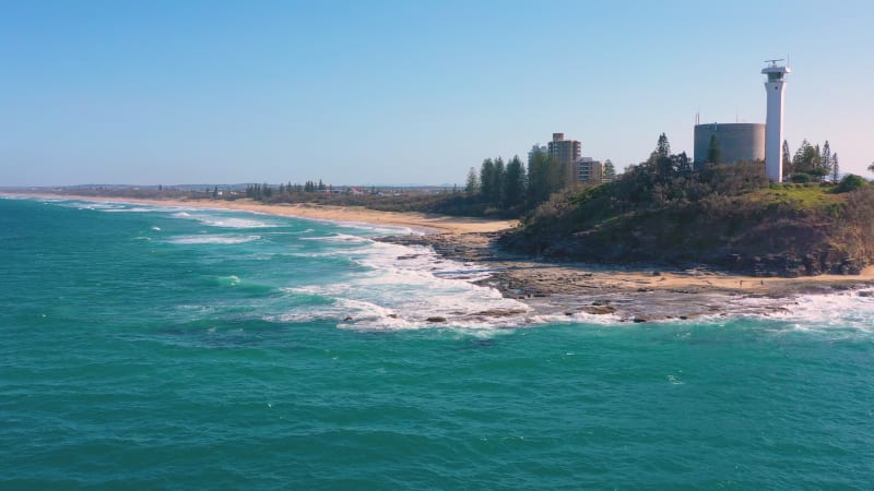 Aerial view of Pt Cartwright, Sunshine Coast, Queensland, Australia