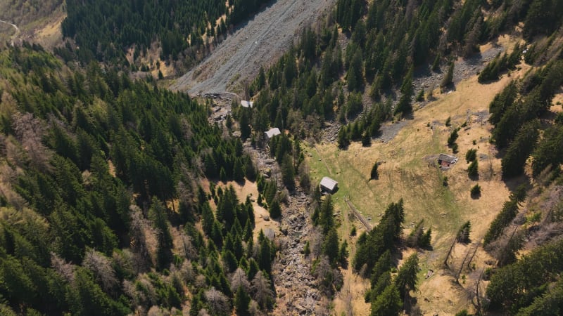 Aerial View of Piemont Region and Southern Alps Settlements