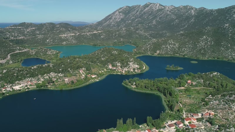 Aerial view of Bacina fresh water lakes