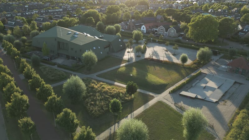 Summer Aerial View of Residential Areas and Trees in houten, the Netherlands