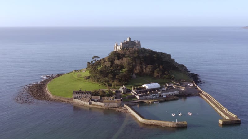 The Picturesque St Michael's Mount a Tidal Island in Cornwall UK