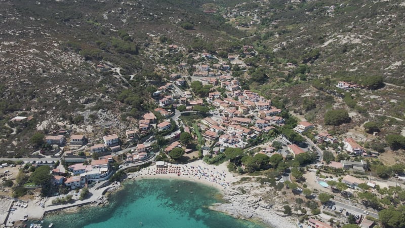 Aerial view of Seccheto, Elba Island, Tuscany, Italy.