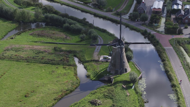 Water Management Windmill in Haastrecht, Netherlands