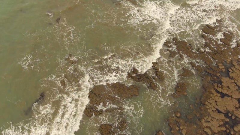 Aerial view of abstract seascape in Cajueiro.