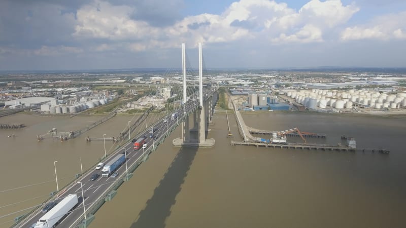 Cars Using a Suspension Bridge