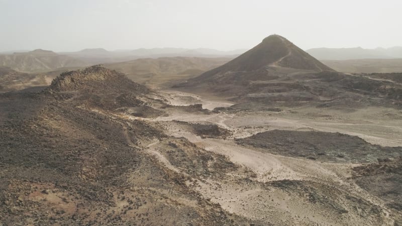 Aerial view of Ramon crater, Negev, Israel.