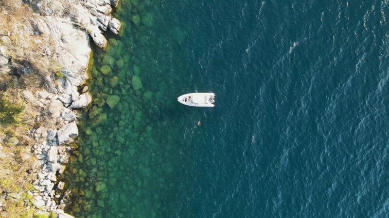 Aerial view of Boadzulu Island, Malawi, Mangochi, Malawi, Africa