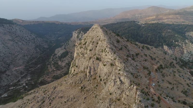 Aerial view of rock mountains.