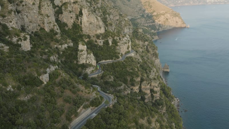 Aerial view of the Amalfi, Positano, Salerno, Campania, Italy.