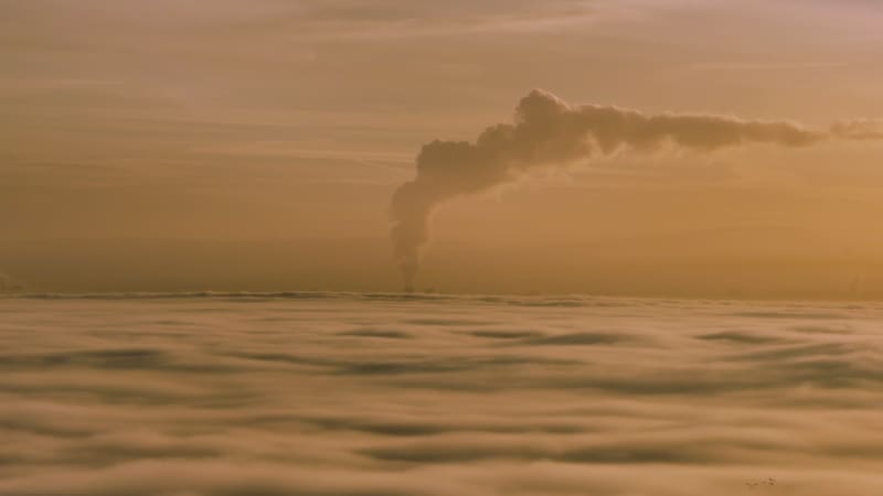 Low Cloud Coverage Aerial View in Westerchelde, Netherlands