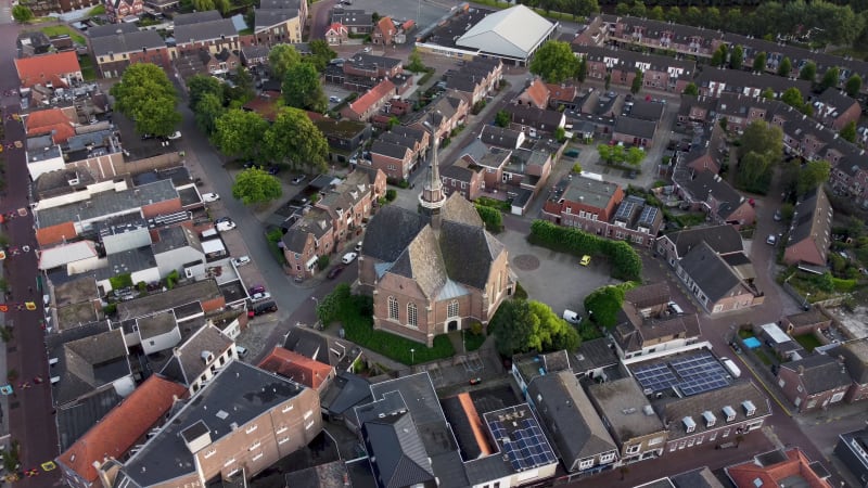 Hervormde Kerk And Other Buildings In Coevorden City, Drenthe Province, The Netherlands.