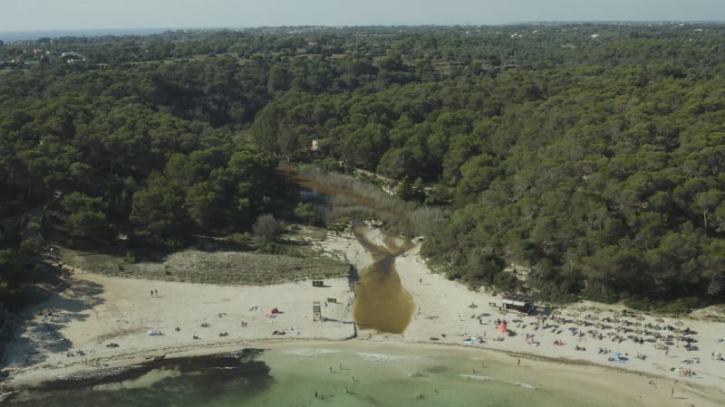 Polluted Beach in Mallorca with Inshore Flooding
