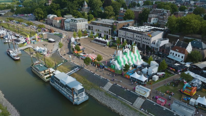 Aerial shot of festival terrein at the Four Days Marches of Nijmegen