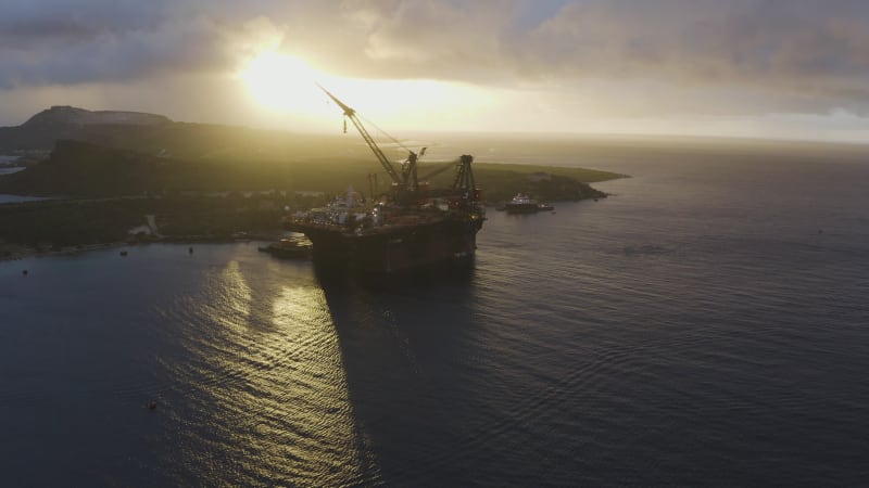 Oil Platform Aerial View in Curacao