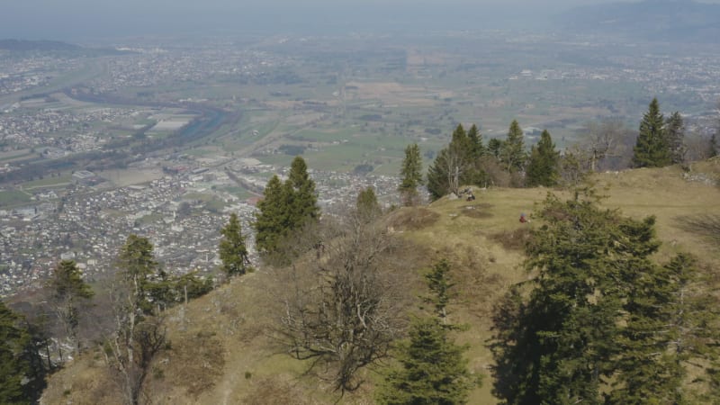 Hohenems City Aerial View from Austrian Mountains